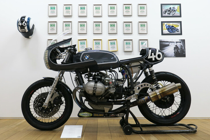中嶋志朗氏がクラシックモーターサイクルのレースで使用する1970年製「BMW R75/5 Racer」。