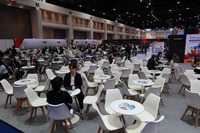バンコクモーターショーのトヨタの商談スペース。会期中に1万5750台を受注したという。