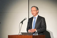 登壇したITS Japan専務理事の天野 肇氏。同法人の会員は業界横断で約180もの企業の団体と研究者、自治体などを含め、260の会員で構成されている。