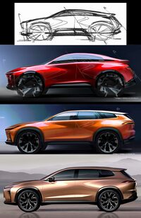 「クラウン エステート」のサイドビューのデザインスケッチ。