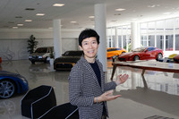 イタルデザインが手がけた歴代モデルが展示されたカーギャラリーにて。