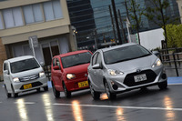 今回は、トップレベルの燃費を誇る「トヨタ・アクア」「スズキ・アルト」「スズキ・ワゴンR」の3台をテストした。