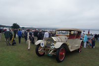 今回のテーマ車のひとつだったシンプレックスは、1904年にニューヨークにて創業した自動車メーカー。写真は「シンプレックス38HP ホルブルック 5パッセンジャー トーペード フェートン」（1913年）。38psを発生するエンジンは排気量7.8リッターだ。