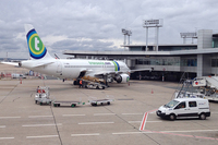 パリ・オルリー空港。主に欧州圏内の短・中距離路線や、アフリカ方面の飛行機の発着を受け持っている。