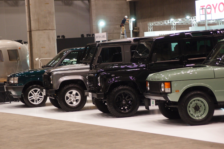 会場には、タフなSUVも。BRITISH LABEL/RANGERSのブース。