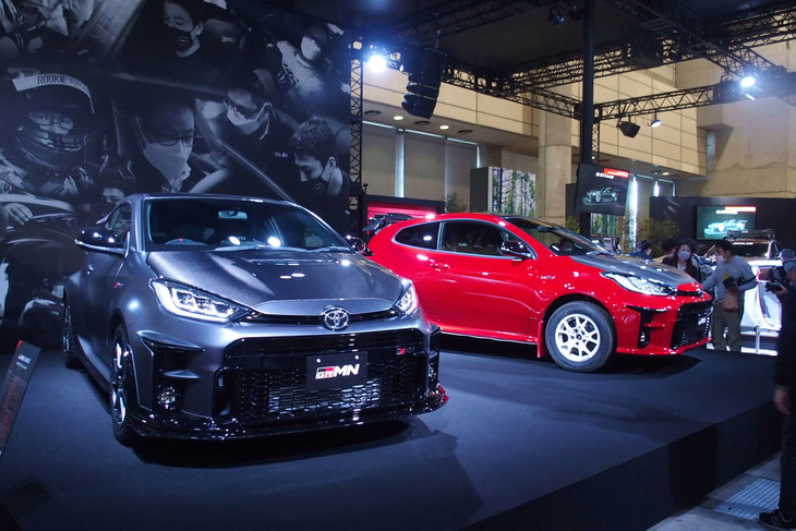 初公開された「GRMNヤリス」は、500台の限定販売モデル。2022年2月28日までウェブサイトで予約注文を受け付ける。