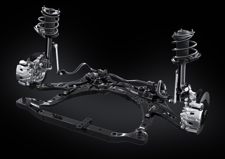 “Fスポーツ”には、最新のAVS（Adaptive Variable Suspension system）が標準装備される。写真はAVS付きフロントサスペンションのイメージ。