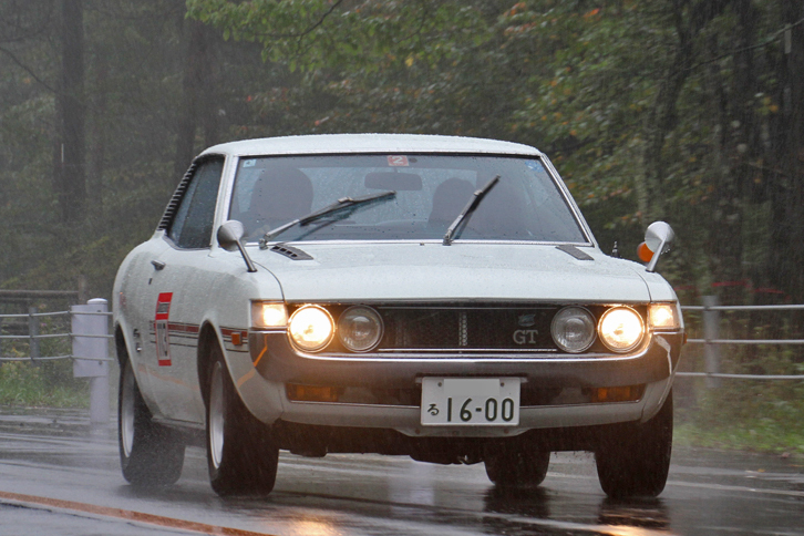 1972年「トヨタ・セリカ1600GT」。ホイールとタイヤを除き、オリジナル状態を保っている。