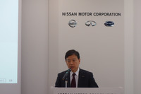 日産の浅見孝雄SVPは、自動運転技術について説明した。
