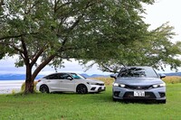 初期受注におけるMT比率の高さがニュースになった新型「ホンダ・シビック」。まずはCVTの2つの仕様を比較しました。（photo：荒川正幸）