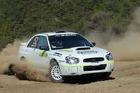 鎌田卓麻のインプレッサ。6位でフィニッシュした。