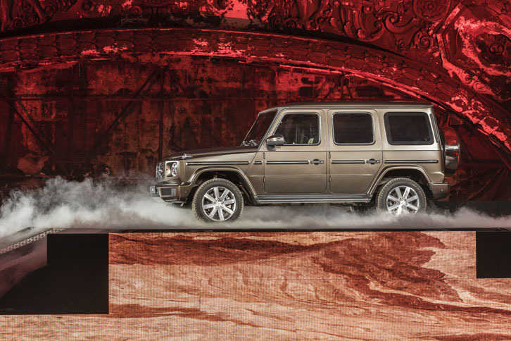 新型「メルセデス・ベンツGクラス」発表会の様子。