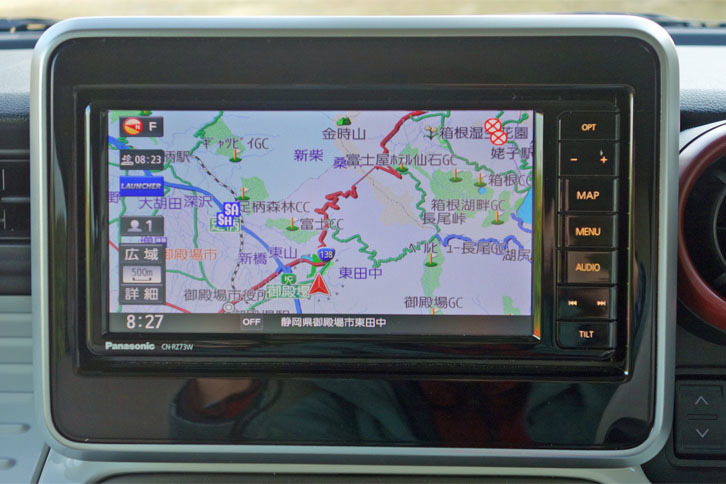 スズキ・スペーシア ハイブリッドX（ナビ画面）