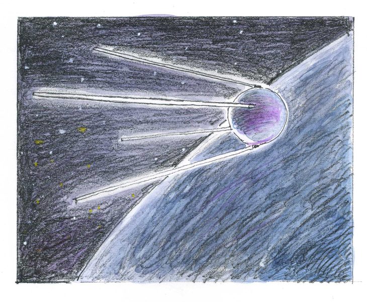 ソビエトは1957年10月4日に、世界初の人工衛星「スプートニク1号」の打ち上げに成功。1961年には有人宇宙飛行も成功させるなど、宇宙開発でアメリカをリードした。