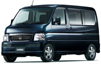 「ホンダ・バモスG」。ボディーカラーは新色のプレミアムミスティックナイト・パール。