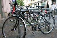 テュービンゲンの駐輪場に佇む「ヴァンダラー」の自転車。