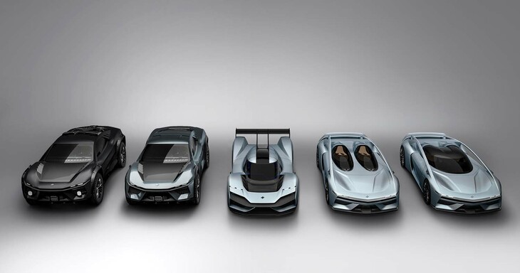 写真左から「アトラックス」「アトラックス ストラダーレ」「LM1」「バルケッタ」「バルケッタ クーペ」。