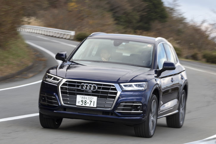 アウディの最新4WDシステムが搭載される「Q5」。4WD走行が不要な走行環境では、駆動方式をFFに切り替えることで燃費の向上を図る。