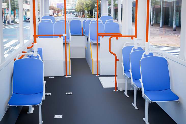 新型「K8」は乗車スペースの床面から段差をなくし、フルフラット化を実現している。