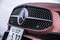 「AMGラインパッケージ」装着車には、マットクローム仕上げの小さなスリーポインテッドスターがちりばめられた、シングルルーバータイプの「スターパターンフロントグリル」が備わる。