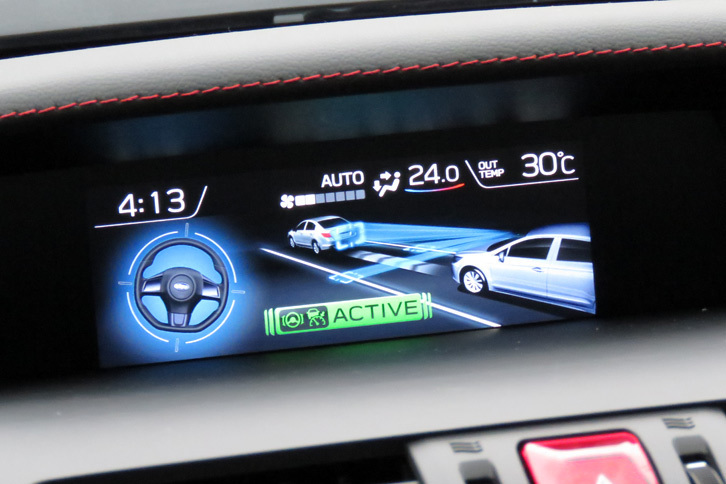 ダッシュボード上段に表示される、「アイサイト・ツーリングアシスト」の作動状態。