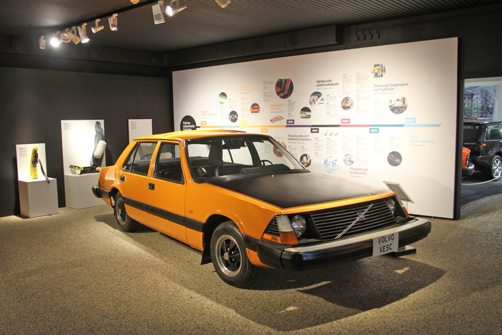 安全実験車の「VESC」（1972）。VESCとは「Volvo Experimental Safety Car」（ボルボ実験安全車）の頭文字を取ったもの。