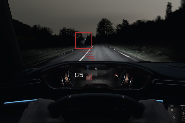 夜間走行中に赤外線カメラが歩行者や動物を検知しドライバーに注意を促すナイトビジョンは、パークアシストや360°カメラ、パノラミックサンルーフとともに「パッケージオプション」に含まれるアイテム。