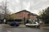 工場の一角に位置するカスタマーエリア。ポルシェ博士の設計事務所として建てられた、本社工場で最も古い建物だ。