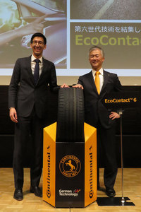 コンチネンタルタイヤ・ジャパン社長のグレゴリー・メイ氏（左）と、技術サービス＆トレーニング・マネジャーの小川直人氏。