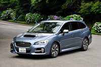スバル・レヴォーグ1.6GT EyeSight
    ボディーサイズ：全長×全幅×全高＝4690×1780×1485mm／ホイールベース：2650mm／車重：1540kg／駆動方式：4WD／エンジン：1.6リッター水平対向4 DOHC 16バルブ ターボ／トランスミッション：CVT／最高出力：170ps/4800-5600rpm／最大トルク：25.5kgm/1800-4800rpm／タイヤ：（前）215/50R17 （後）215/50R17／車両本体価格：277万5600円