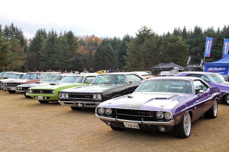 このイベントは初回からモパー（クライスラー系）が強い。今回も「ダッジ・チャレンジャー」「ダッジ・コロネット」「プリマス・バラクーダ」などモパーのマッスルカーが多く来場していた。