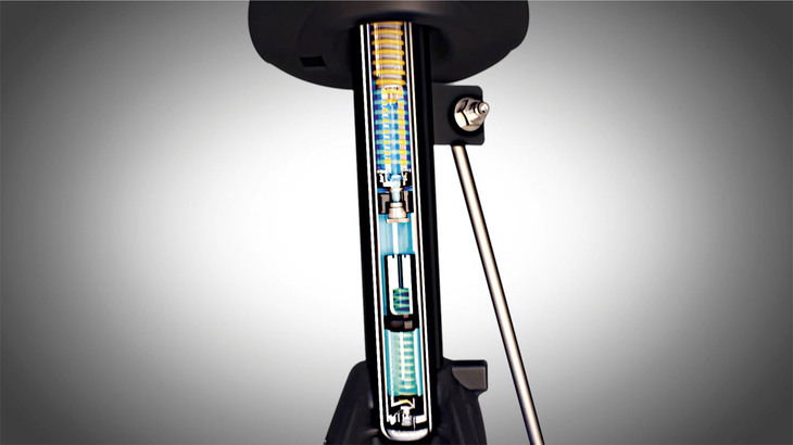 「シトロエンPHC」のイメージ図。メインダンパーの内部にもうひとつダンパーが備わっている。