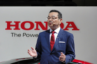 ホンダのブランドスローガン「The Power of Dreams」について解説する八郷社長。