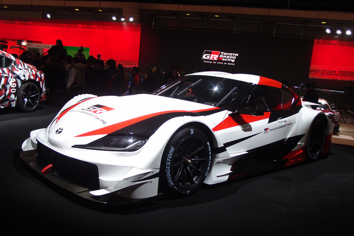 2019年の東京オートサロンで発表された「GRスープラ SUPER GTコンセプト」。トヨタでは2020年からSUPER GTのGT500クラスに、新型「スープラ」の競技車両を投入する予定となっている。