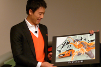 ジャガーと錦織選手が共演したイラスト「ジャガーの王子様」。