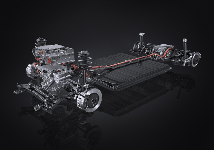 新しい「レクサスRZ」では電気自動車としてのシステムを刷新。電池もモーターもすべて新開発されている。