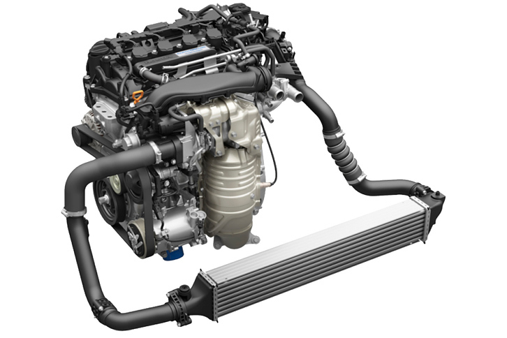 「セダン」と「ハッチバック」に搭載される、1.5リッター直4直噴ターボエンジン。