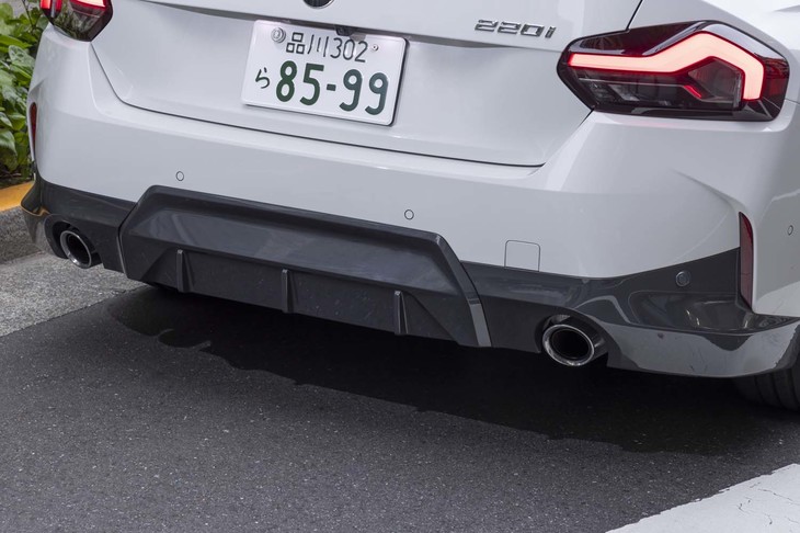 リアバンパーとサイドシルは大胆なグレーでコーディネートされる。