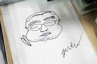 編集部折戸による記者の似顔絵。コレ、かなり似ています。