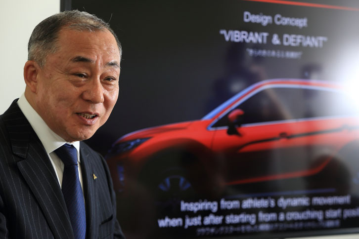 三菱自動車の常務執行役員 デザイン本部長、國本恒博（くにもと つねひろ）氏にお話を伺った。