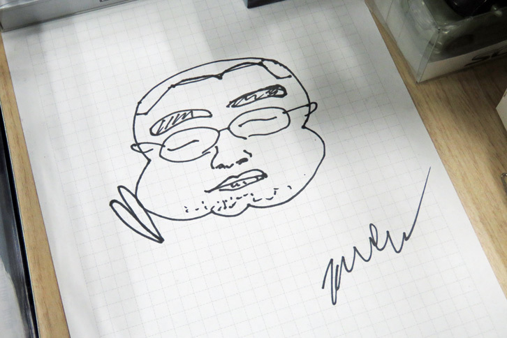 編集部折戸による記者の似顔絵。コレ、かなり似ています。