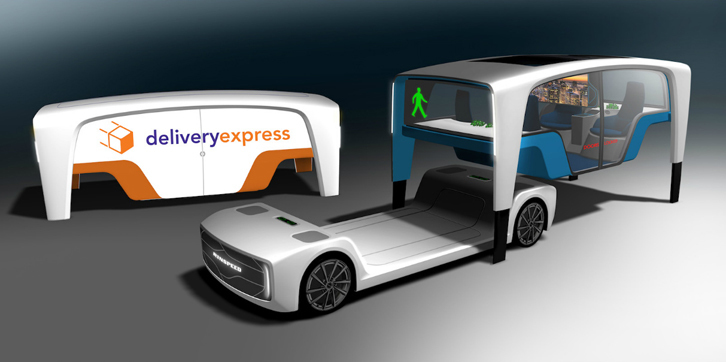 スイスのリンスピードが2018年に、ラスベガスのCESで公開する予定のコンセプトカー「スナップ」。