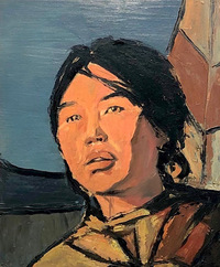  《インディアン》　油彩、ハードボード、61×53cm　1958年。フィアット勤務時代の作品ということになる。