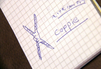 2年前、あるパーツ屋さんが描いてくれた「フェラーラのパン」の図。「Coppie」とは「Coppia」の複数形。