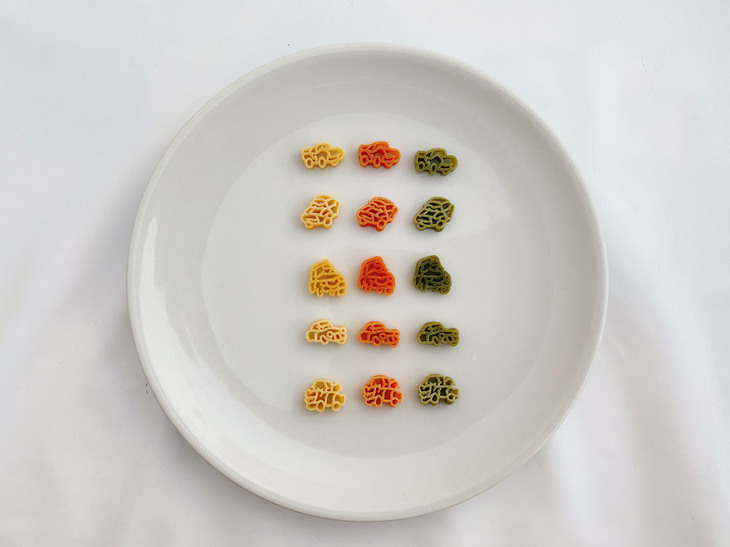 それらがイタリア国旗にちなんで3色ずつあるので、全15種類。