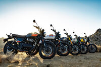 カラーリングは全5種類。写真左手前から順に「ペトロール・グリーン」「ボードウォーク・ホワイト」「ゴールデン・シャドー」「トゥー・フォー・ナイン」「ワイルド・ハニー」と名づけられている。