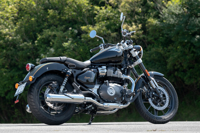 ロイヤルエンフィールド　スーパーメテオ650用リアサスペンション HAGON 30048B METEOR350(22-)◇ローダウン/ブラック◇リア