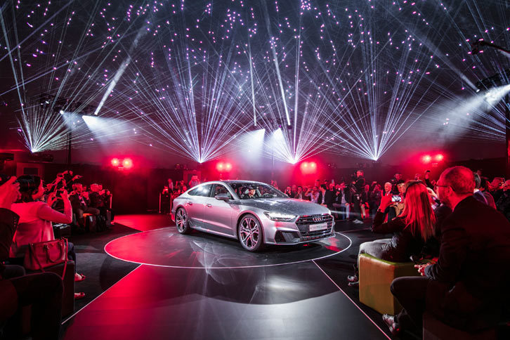 独インゴルシュタットで開催された「アウディA7スポーツバック」発表会の様子。