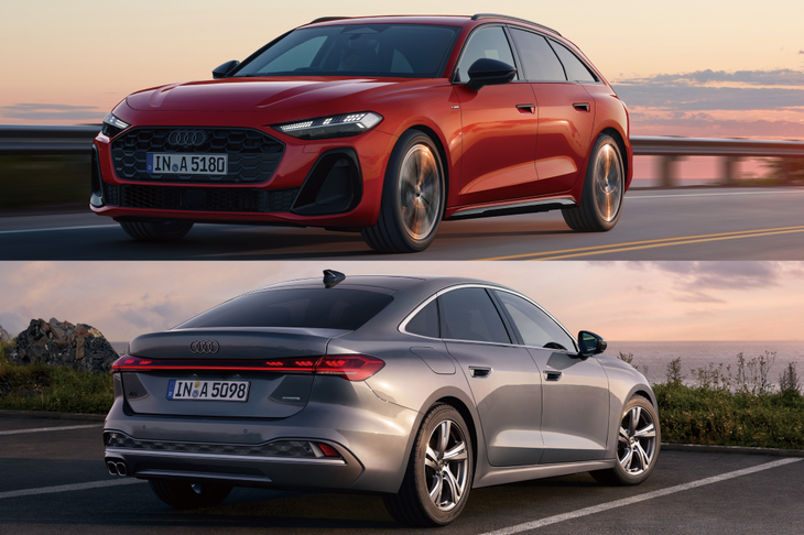 アウディの「A5アバントTDIクワトロ150kW」（上）と「A5 TDIクワトロ150kW」（下）。