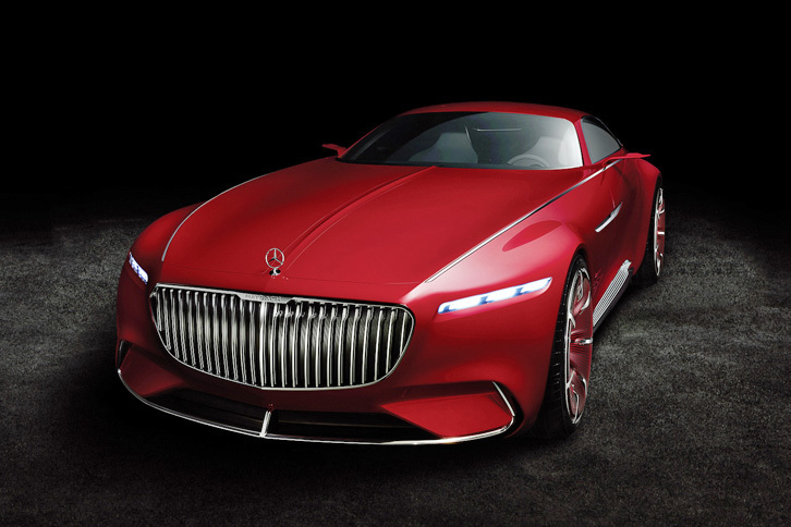 「ヴィジョン メルセデス・マイバッハ6」。ドアミラーはカメラに置き換えられているが、ボンネットのマスコットは復活している。